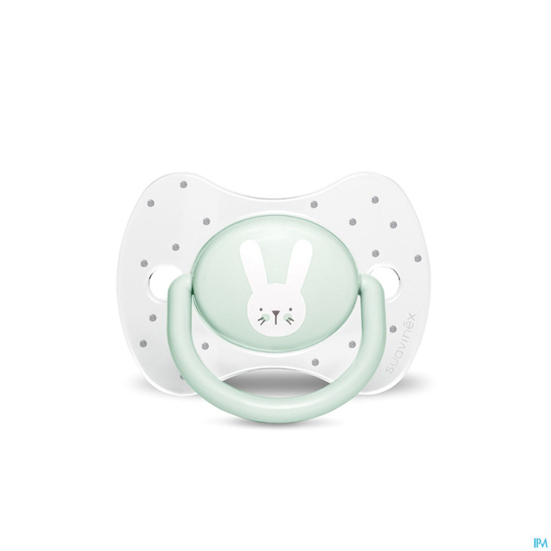 Suavinex hygge sucette silic.anat.+18m lapin vert