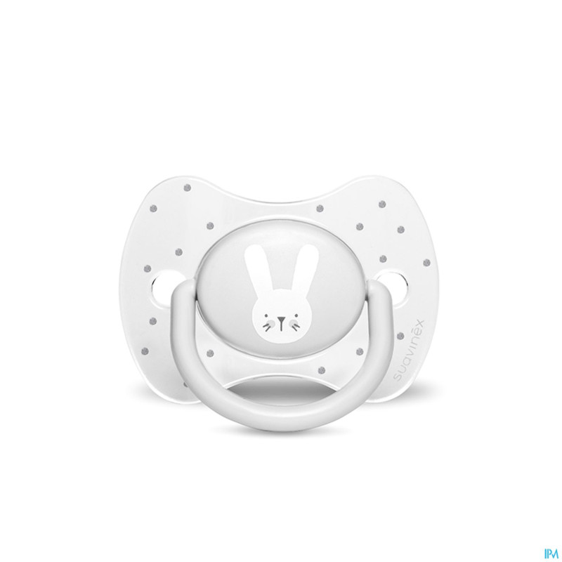 Suavinex hygge sucette silic.anat.+18m lapin gris