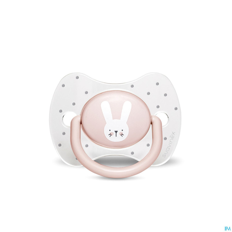 Suavinex hygge sucette silic.anat.+18m lapin rose