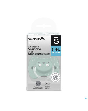 Suavinex hygge sucette silic.anat.+18m moust.vert