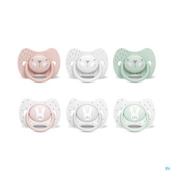 Suavinex hygge sucette silic.anat.+18m moust.vert