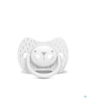 Suavinex hygge sucette silic.anat.+18m moust.gris