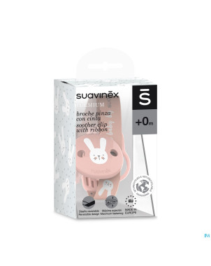 Suavinex hygge attache-sucette ruban rose