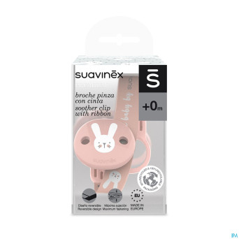 Suavinex hygge attache-sucette ruban rose