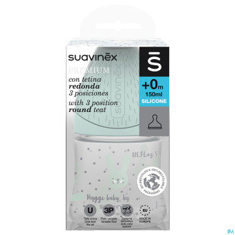 Suavinex hygge biberon silic. s 150ml lapins vert