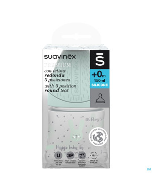 Suavinex hygge biberon silic. s 150ml lapins vert