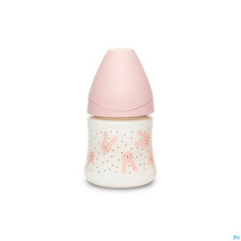 Suavinex hygge biberon silic. s 150ml lapins rose