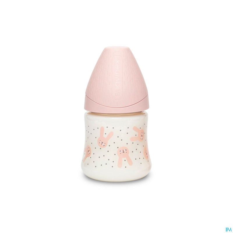 Suavinex hygge biberon silic. s 150ml lapins rose