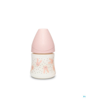 Suavinex hygge biberon silic. s 150ml lapins rose