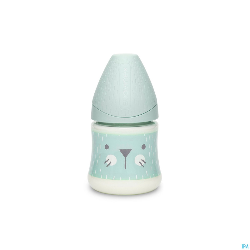 Suavinex hygge biberon silic. s 150ml moust. vert