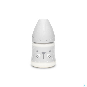Suavinex hygge biberon silic. s 150ml moust. gris