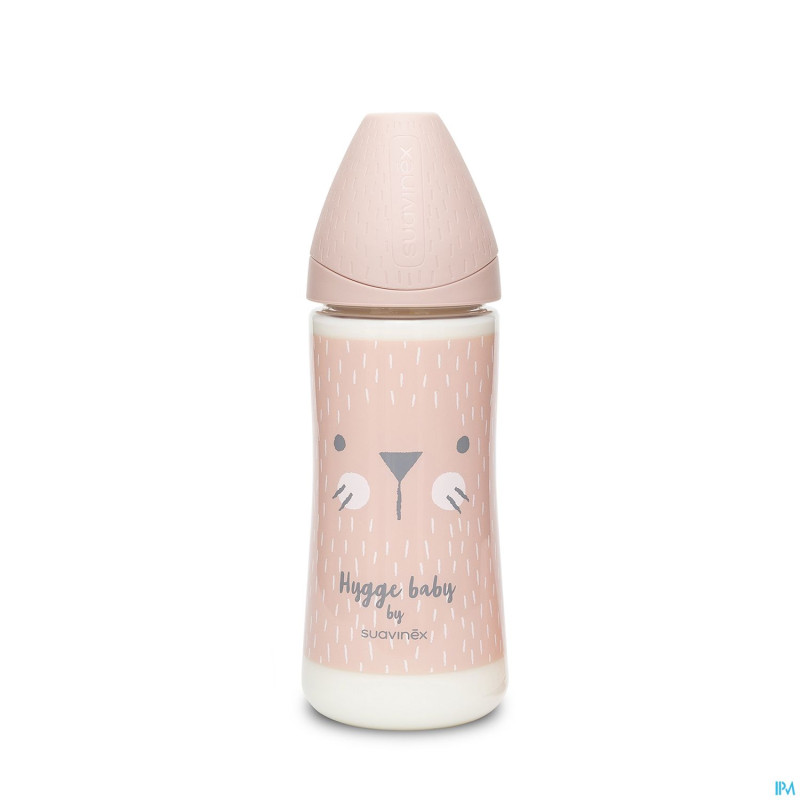 Suavinex hygge biberon silic. +4l 360ml moust.rose