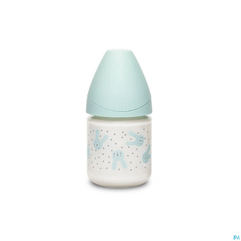 Suavinex hygge bib.verre silic. s 120ml lapin vert