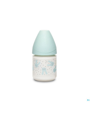 Suavinex hygge bib.verre silic. s 120ml lapin vert