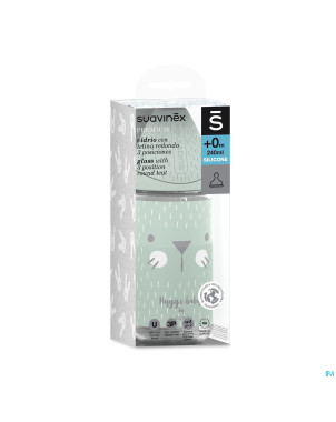Suavinex hygge bib.verre silic.3p 240ml moust.vert