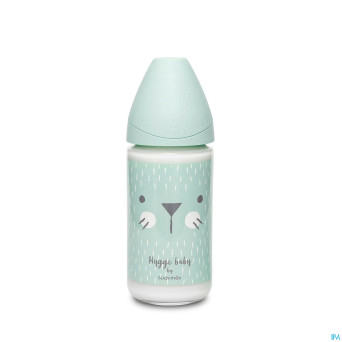 Suavinex hygge bib.verre silic.3p 240ml moust.vert