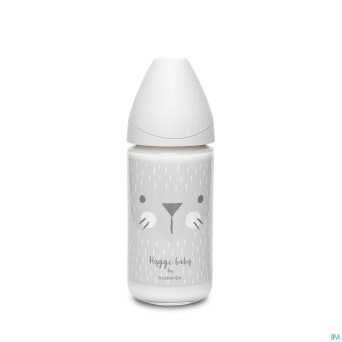 Suavinex hygge bib.verre silic.3p 240ml moust.gris