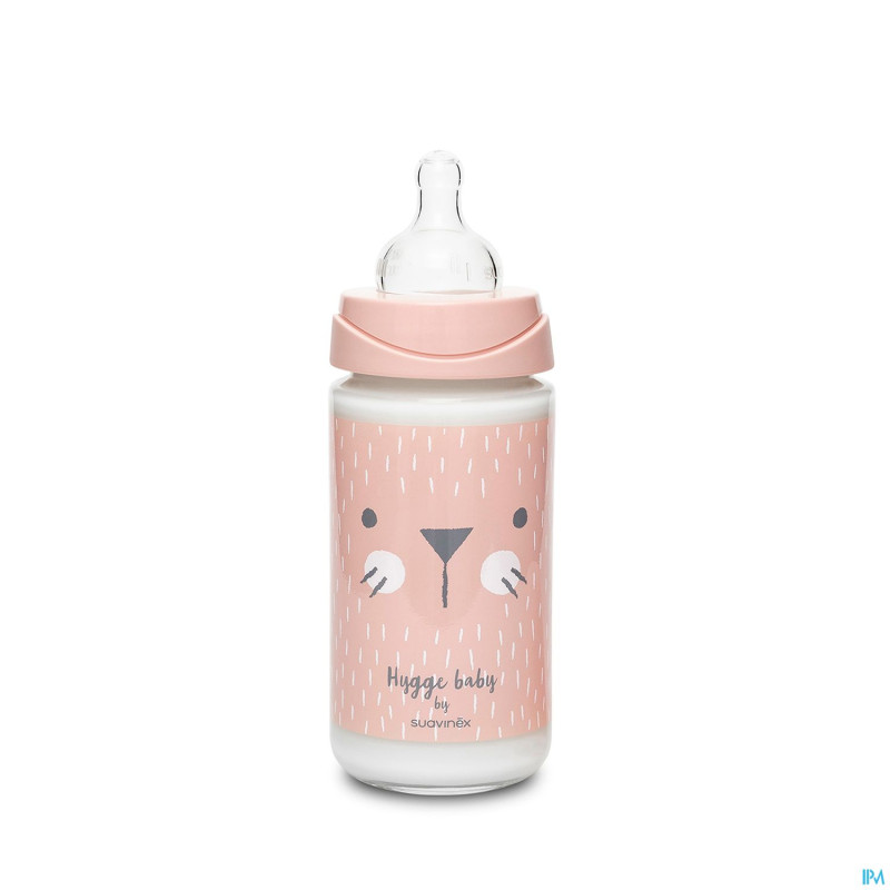 Suavinex hygge bib.verre silic.3p 240ml moust.rose