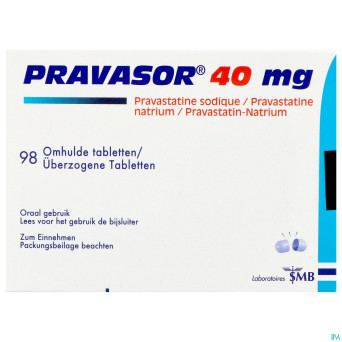Pravasor comp enrobes  98 x 40mg