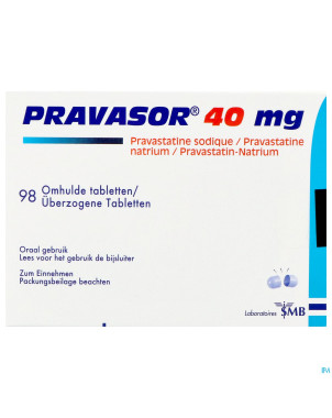 Pravasor comp enrobes  98 x 40mg