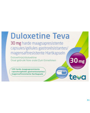 Duloxetine teva  30mg gastroresist. caps durs 100