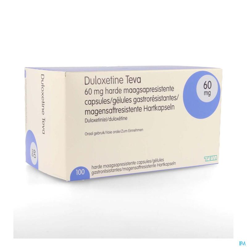 Duloxetine teva 60mg gastroresist. caps durs 100