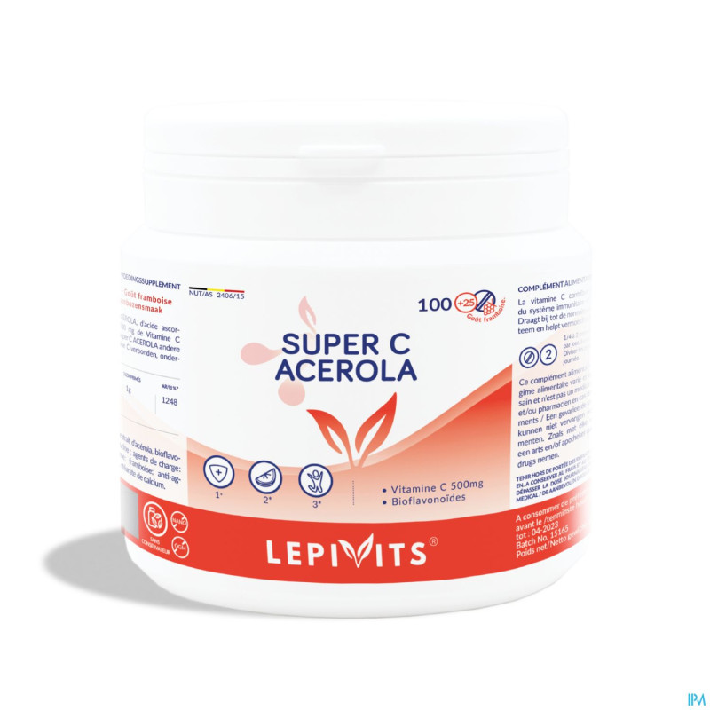 Lepivits super c acerola 500mg    comp 100+25