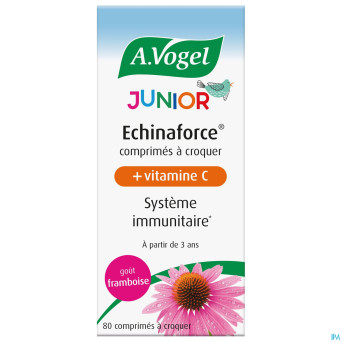 A.vogel echinaforce junior+vit c framboise comp 80