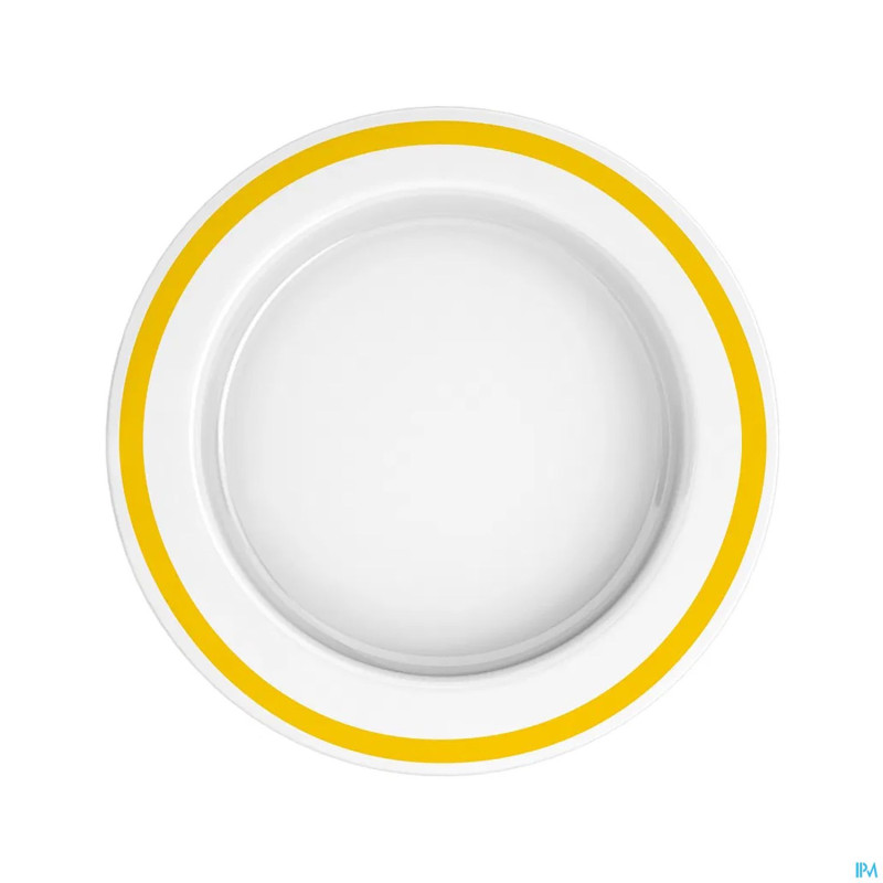 Adhome assiette asymetriq.san 27cm rebord jaune