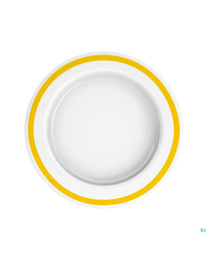 Adhome assiette asymetriq.san 27cm rebord jaune