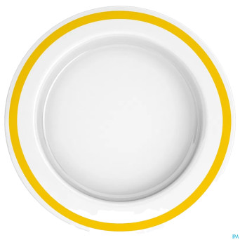 Adhome assiette asymetriq.san 27cm rebord jaune