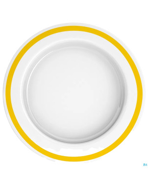Adhome assiette asymetriq.san 27cm rebord jaune