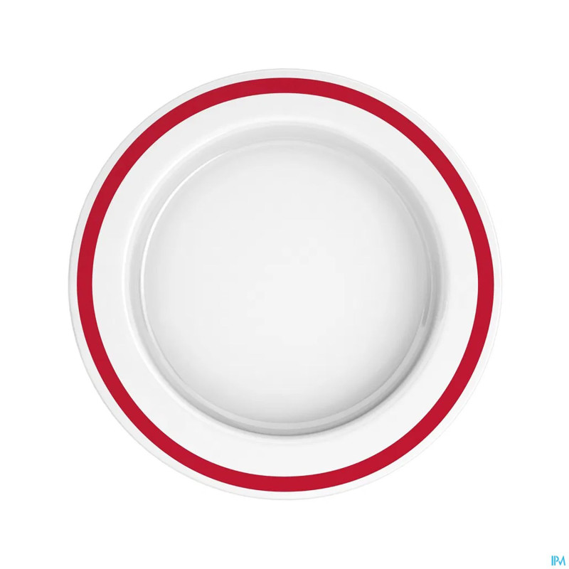Adhome assiette asymetriq.san 27cm rebord rouge