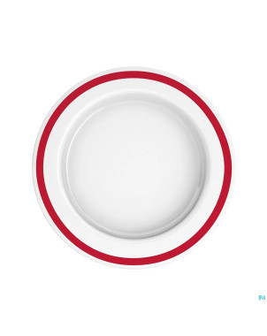 Adhome assiette asymetriq.san 27cm rebord rouge