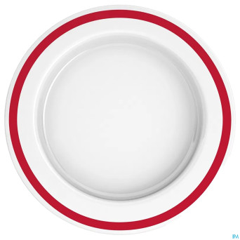 Adhome assiette asymetriq.san 27cm rebord rouge