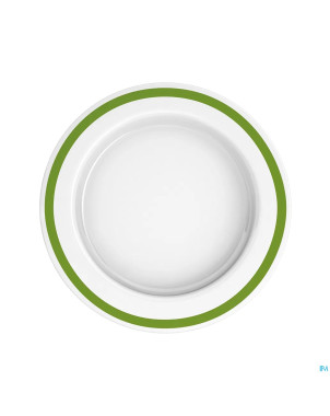 Adhome assiette asymetriq.san 27cm rebord vert