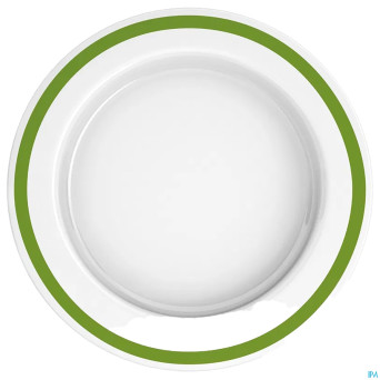 Adhome assiette asymetriq.san 27cm rebord vert