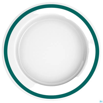 Adhome assiette asymetriq.san 27cm rebord turq.