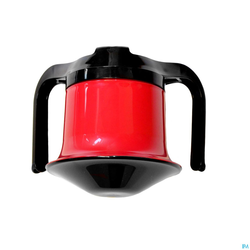 Adhome gobelet 2 anses couvercle bec 250ml rouge