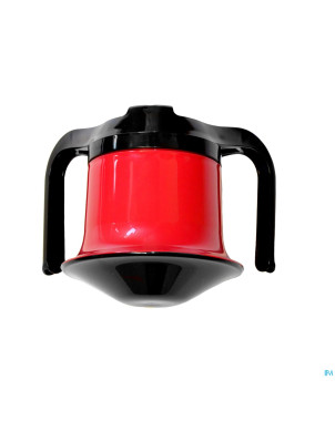 Adhome gobelet 2 anses couvercle bec 250ml rouge