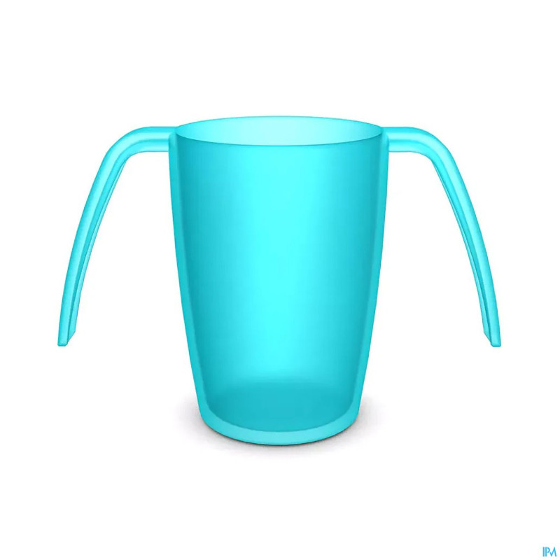 Adhome gobelet 2 anses ergoplus 250ml turquoise