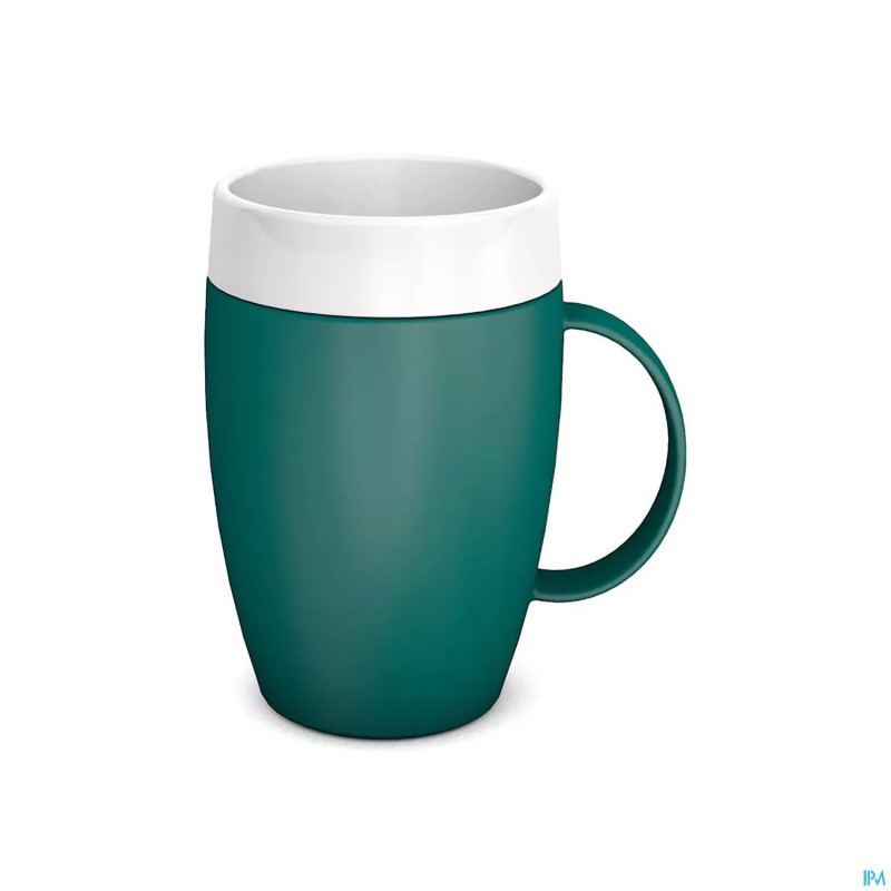Adhome gobelet isolant opaque turq. fonce/blanc