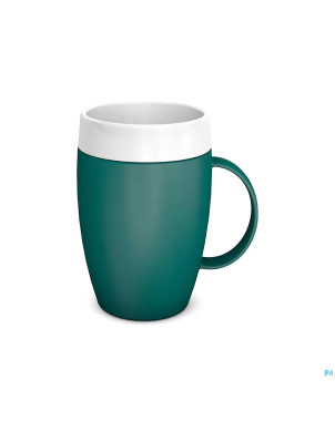 Adhome gobelet isolant opaque turq. fonce/blanc