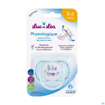 Luc&lea sucette physio 0-6m bb amour anneau