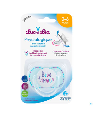 Luc&lea sucette physio 0-6m bb amour anneau