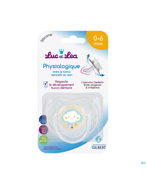 Luc&lea sucette physio 0-6m nuage anneau
