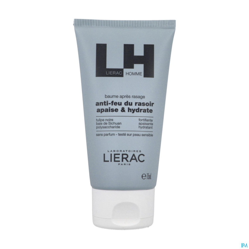 Lierac homme baume apaisant apres rasage tube 75ml