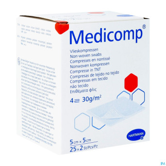 Medicomp cp ster 4pl 5x5cm 30g 25x2