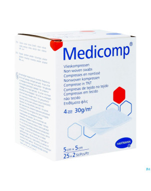 Medicomp cp ster 4pl 5x5cm 30g 25x2