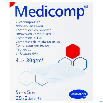 Medicomp cp ster 4pl 5x5cm 30g 25x2
